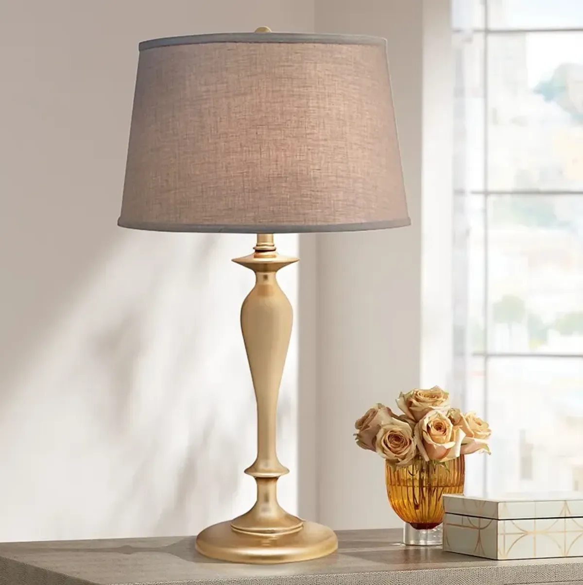 Stiffel Willem 28" Oculux Bronze Table Lamp with Geneva Shade