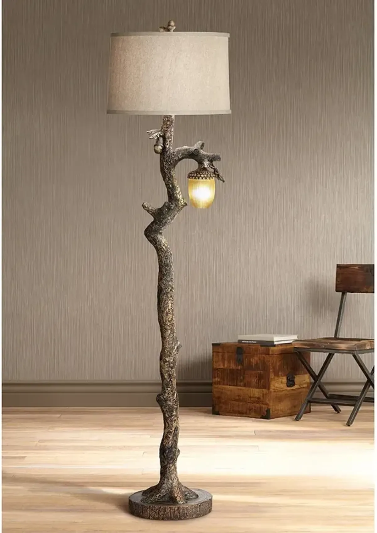 Pacific Coast Lighting Muir Woods Acorn Branch Night Light Floor Lamp