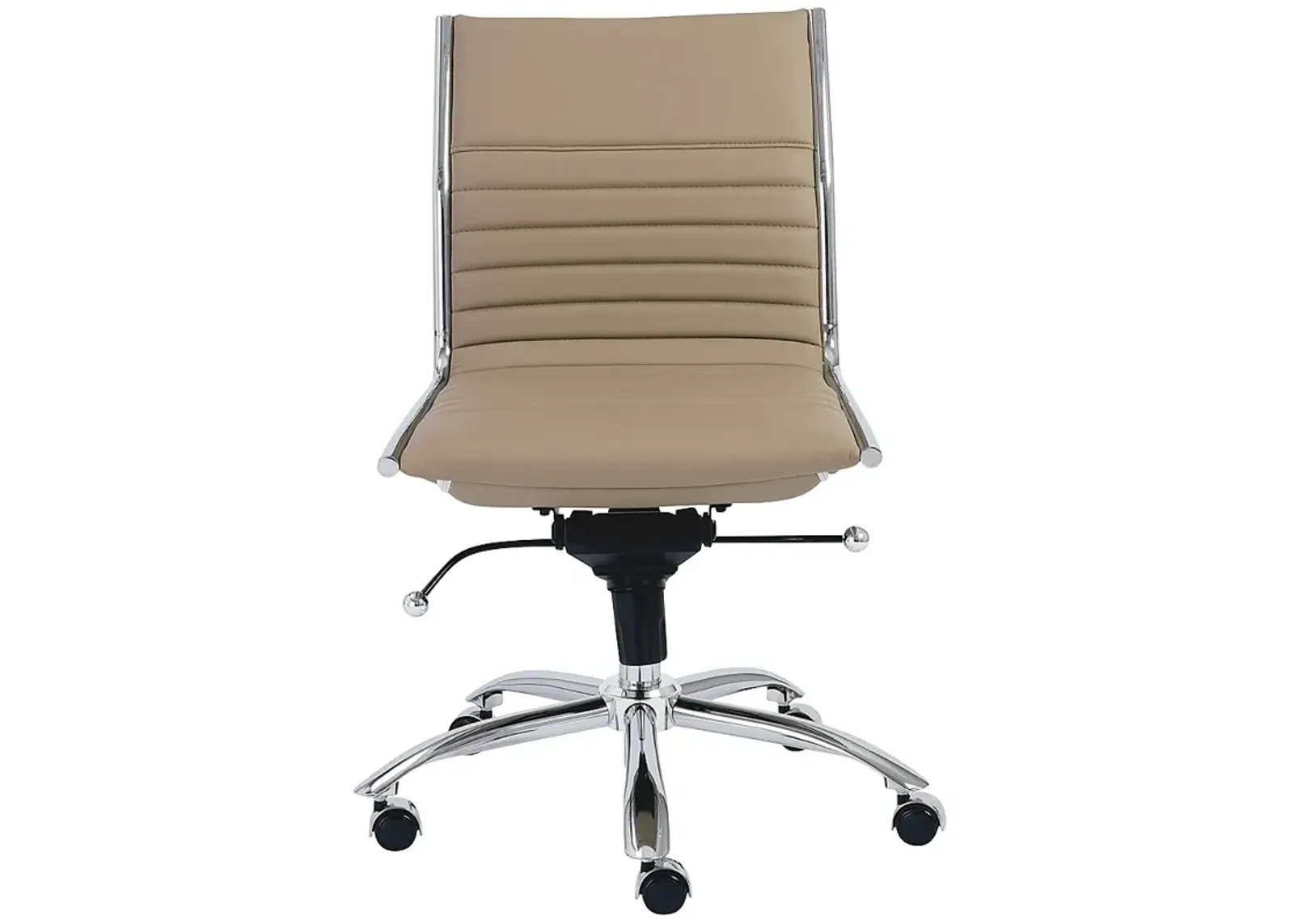 Dirk Taupe Armless Adjustable Swivel Office Chair