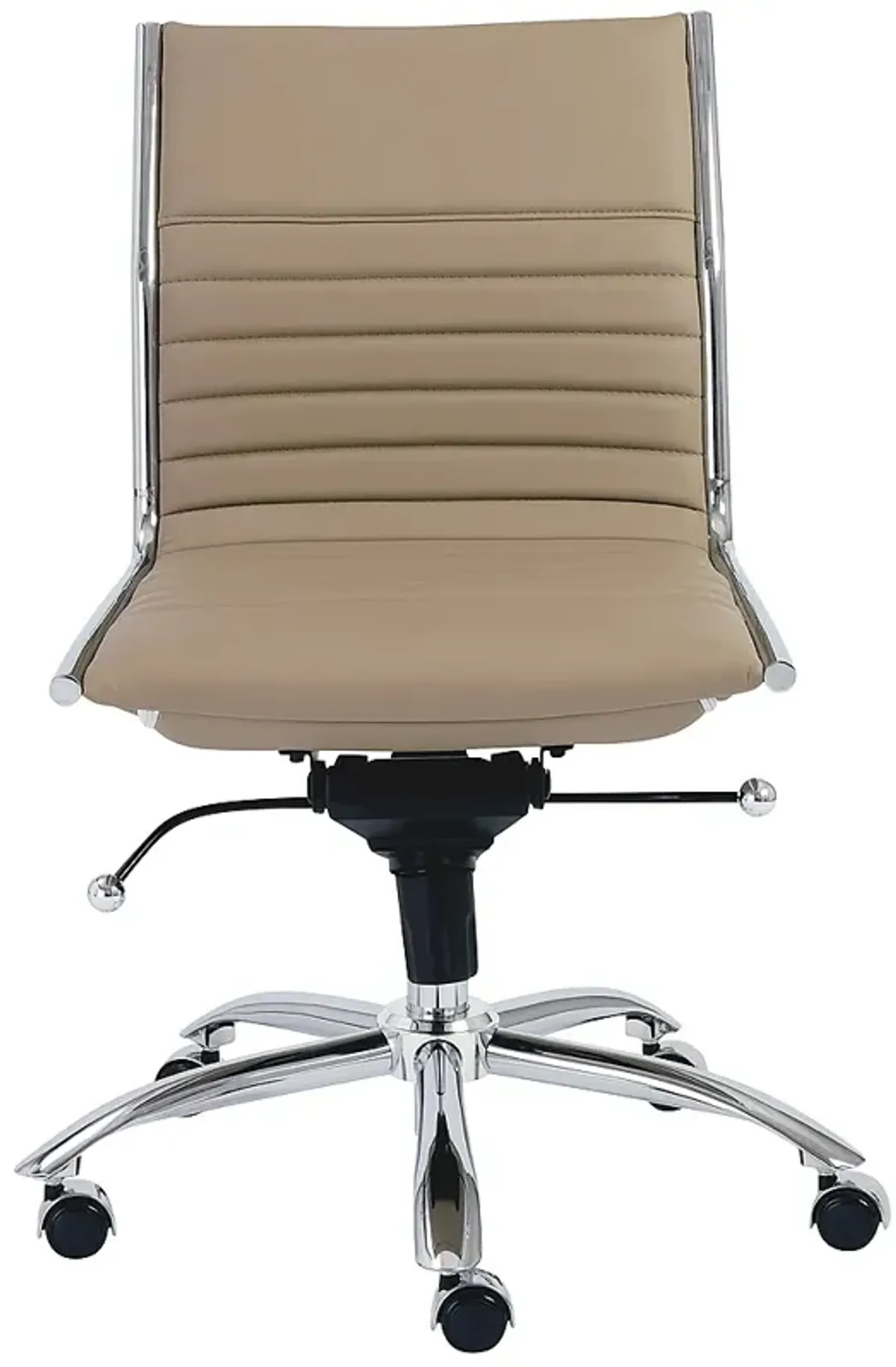 Dirk Taupe Armless Adjustable Swivel Office Chair