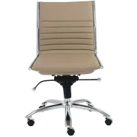 Dirk Taupe Armless Adjustable Swivel Office Chair