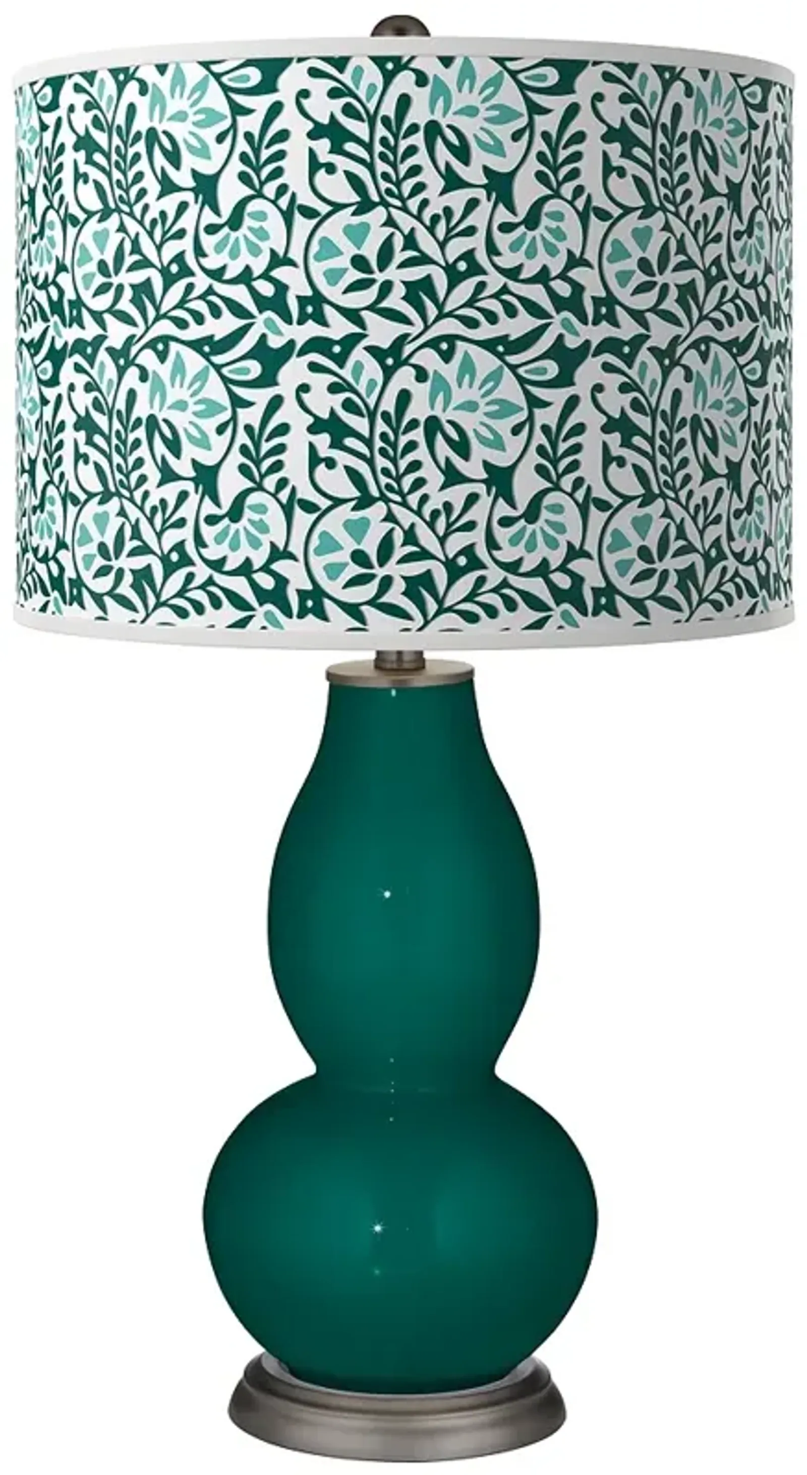 Blue Peacock Gardenia Double Gourd Table Lamp