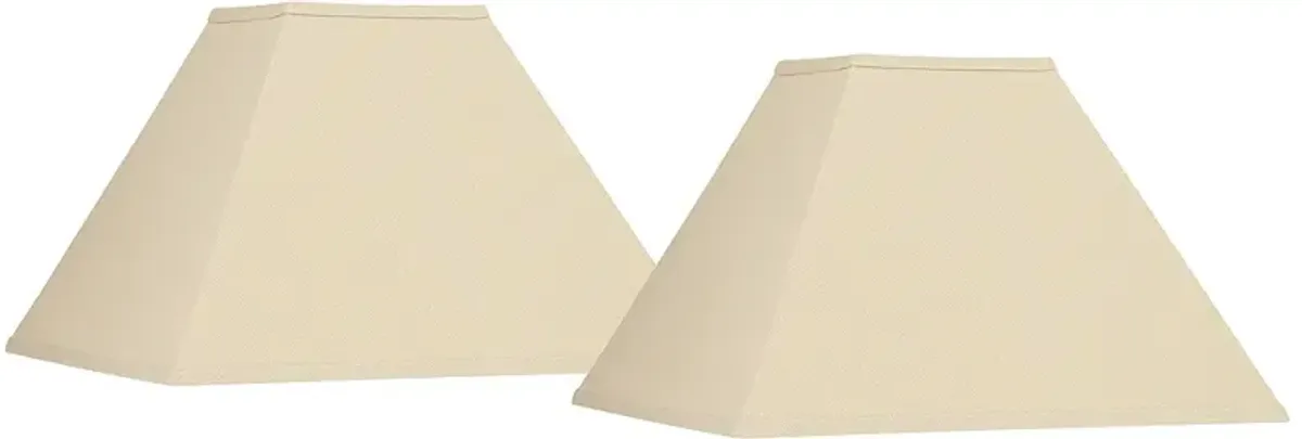 Beige Linen Set of 2 Square Lamp Shades 6x16x10 (Spider)