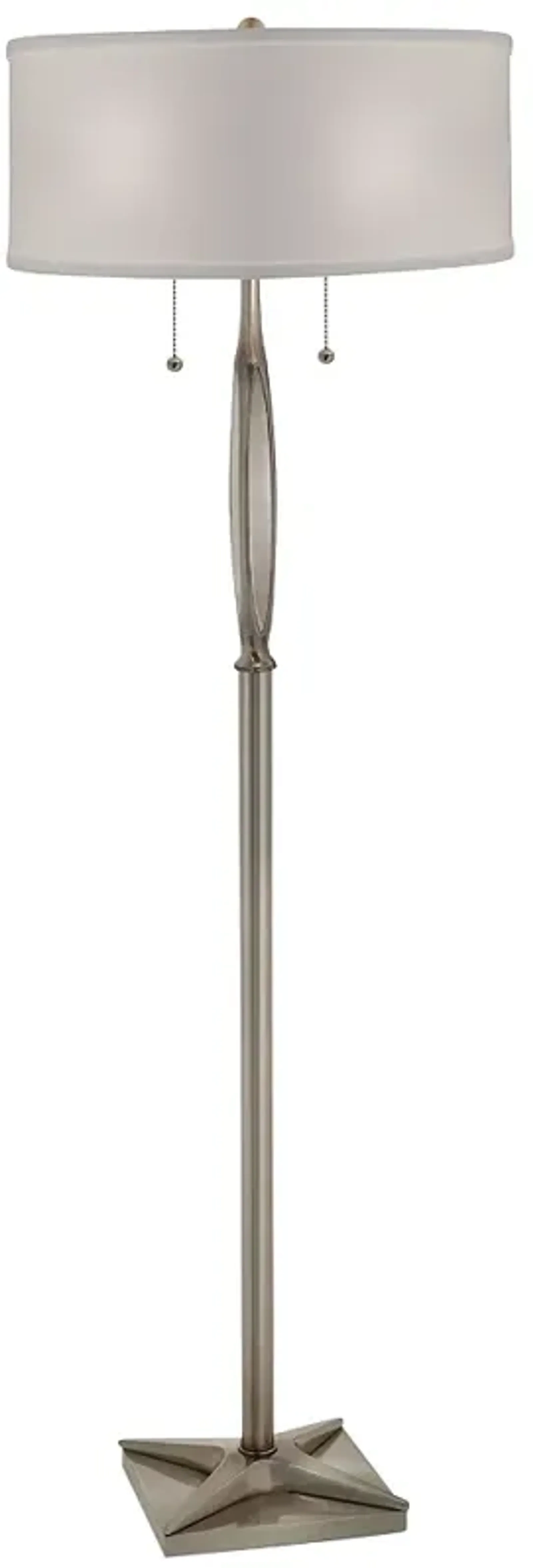 Stiffel Borenstein 59" Nickel Metal Modern Pull Chain Floor Lamp