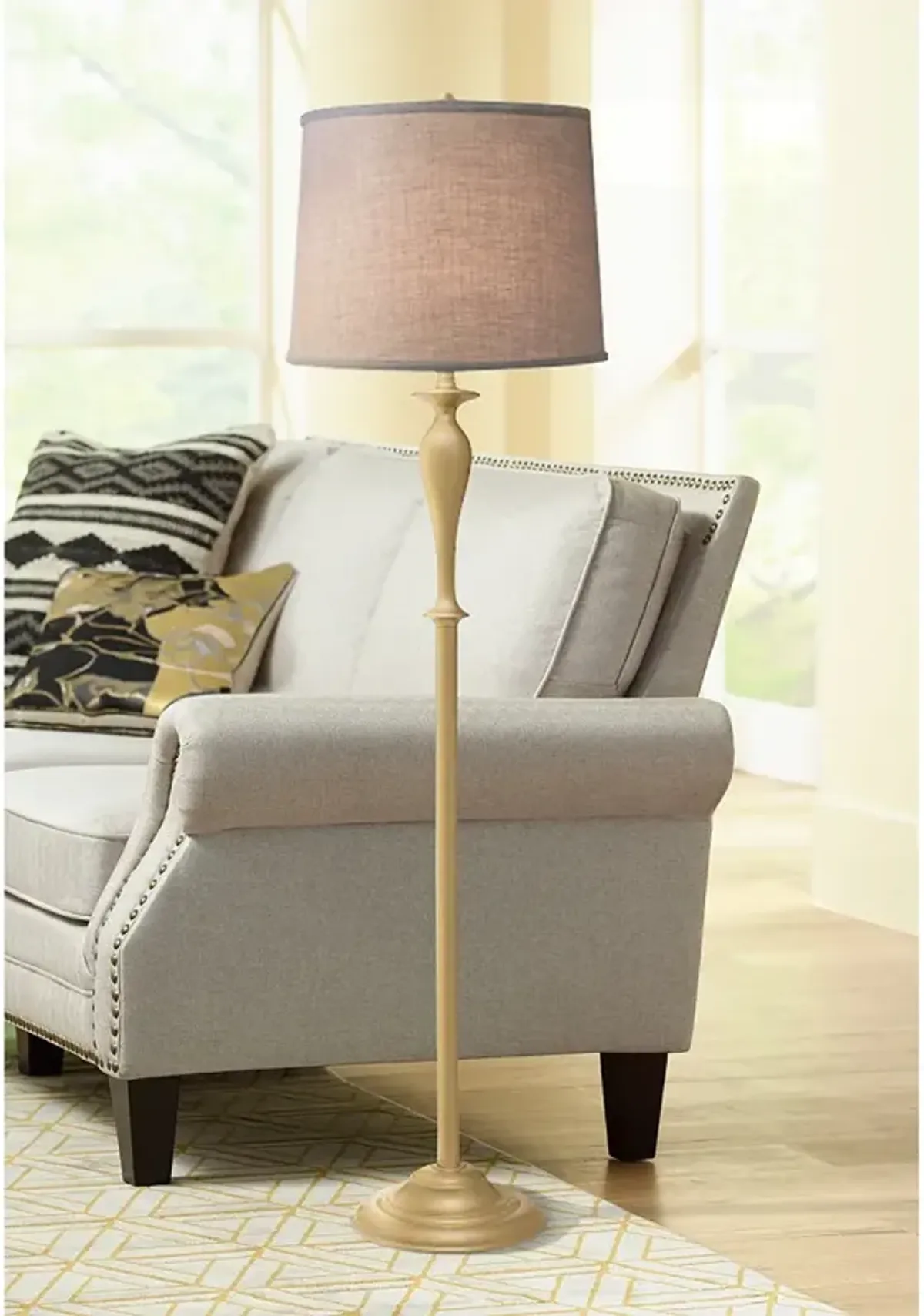 Stiffel Graciela 62" Oculux Bronze Floor Lamp with Geneva Shade