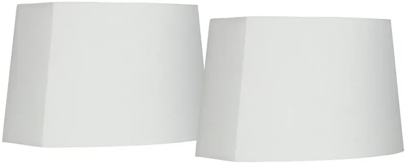 White Set of 2 Oval Lamp Shades 10/12.5x11/15x10 (Spider)