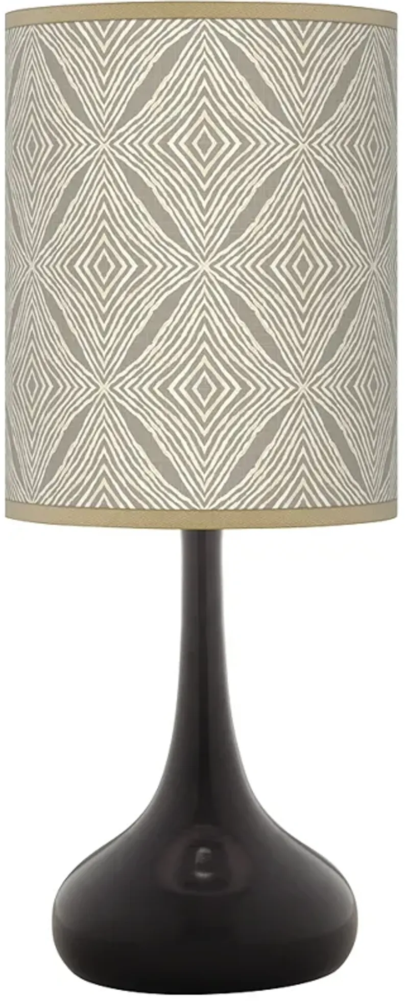 Moroccan Diamonds Giclee Black Droplet Table Lamp