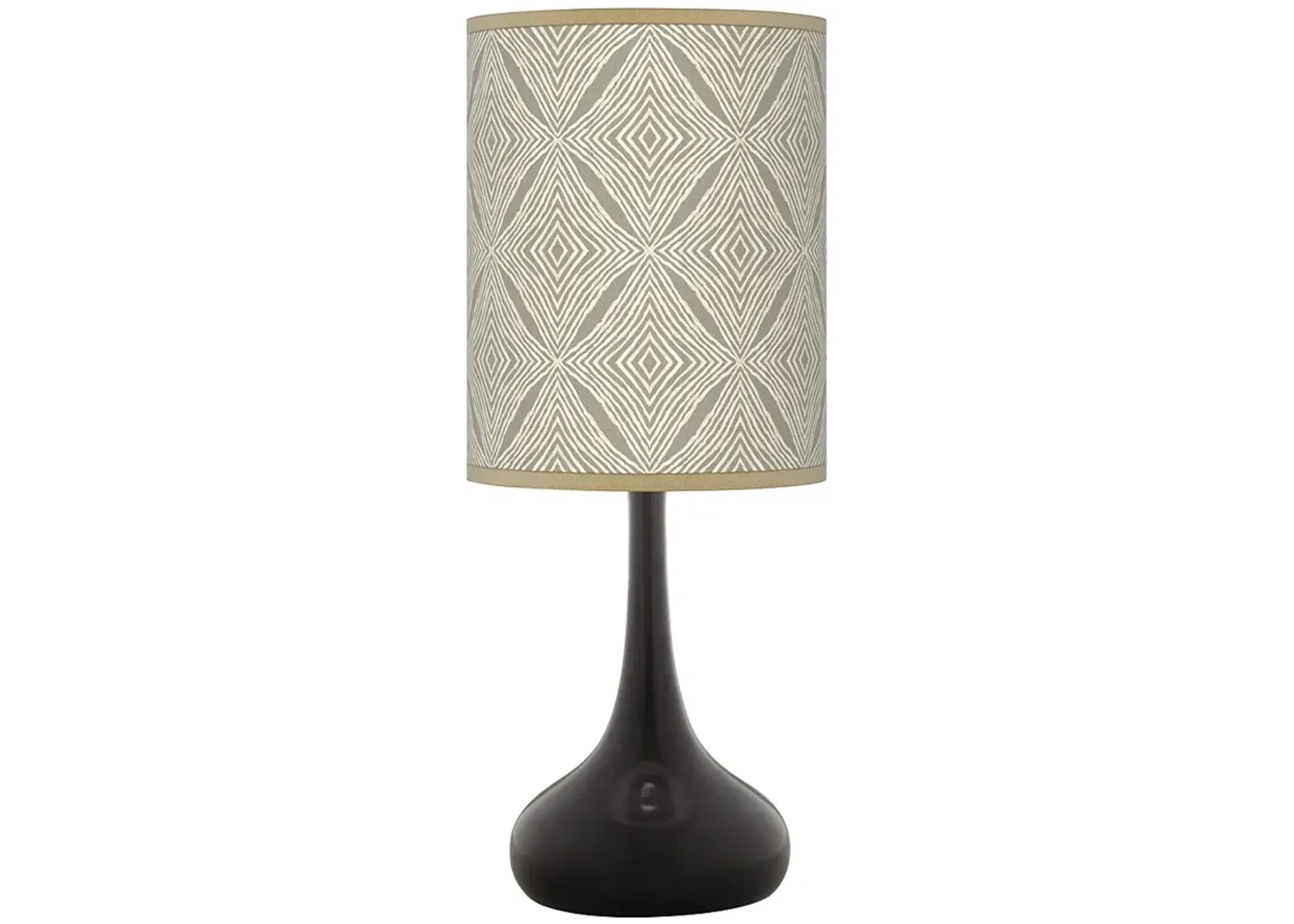 Moroccan Diamonds Giclee Black Droplet Table Lamp