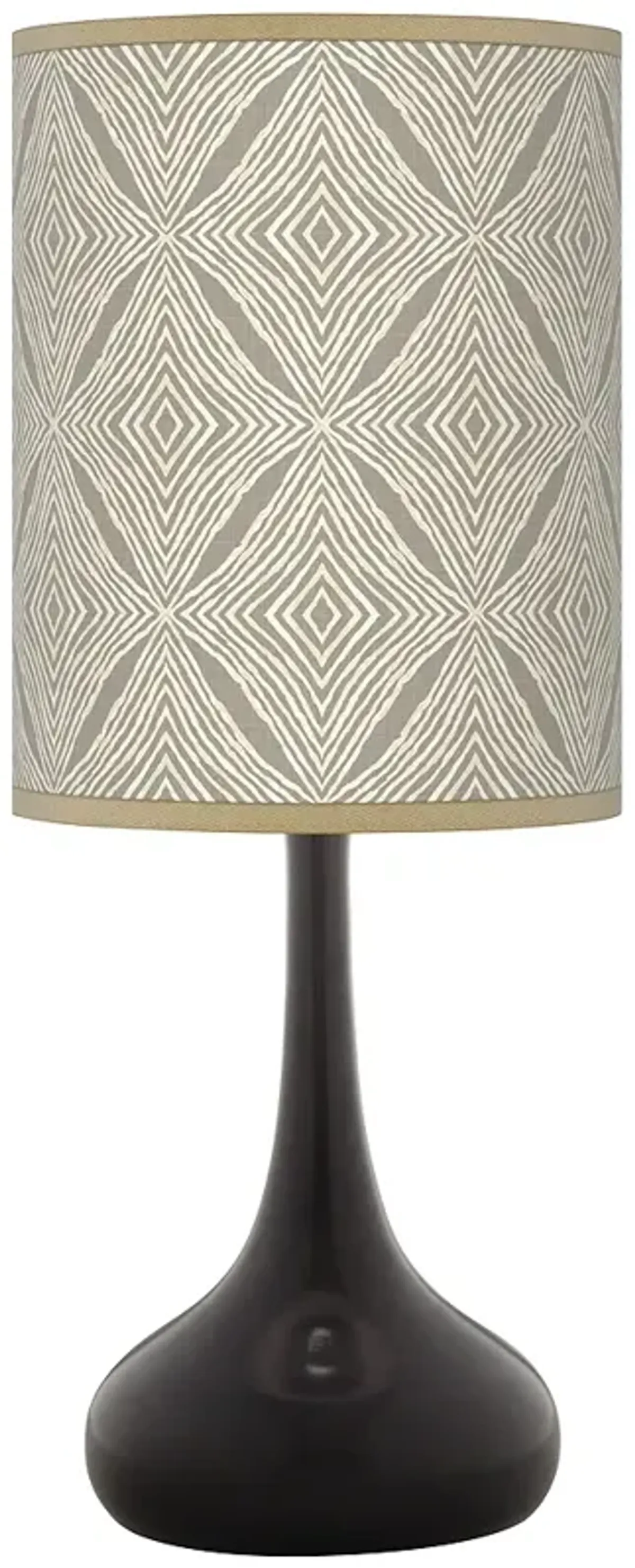 Moroccan Diamonds Giclee Black Droplet Table Lamp