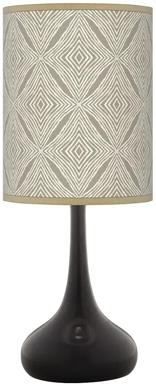 Moroccan Diamonds Giclee Black Droplet Table Lamp