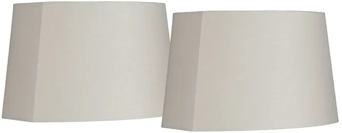 Ivory Set of 2 Oval Lamp Shades 10/12.5x11/15x10 (Spider)