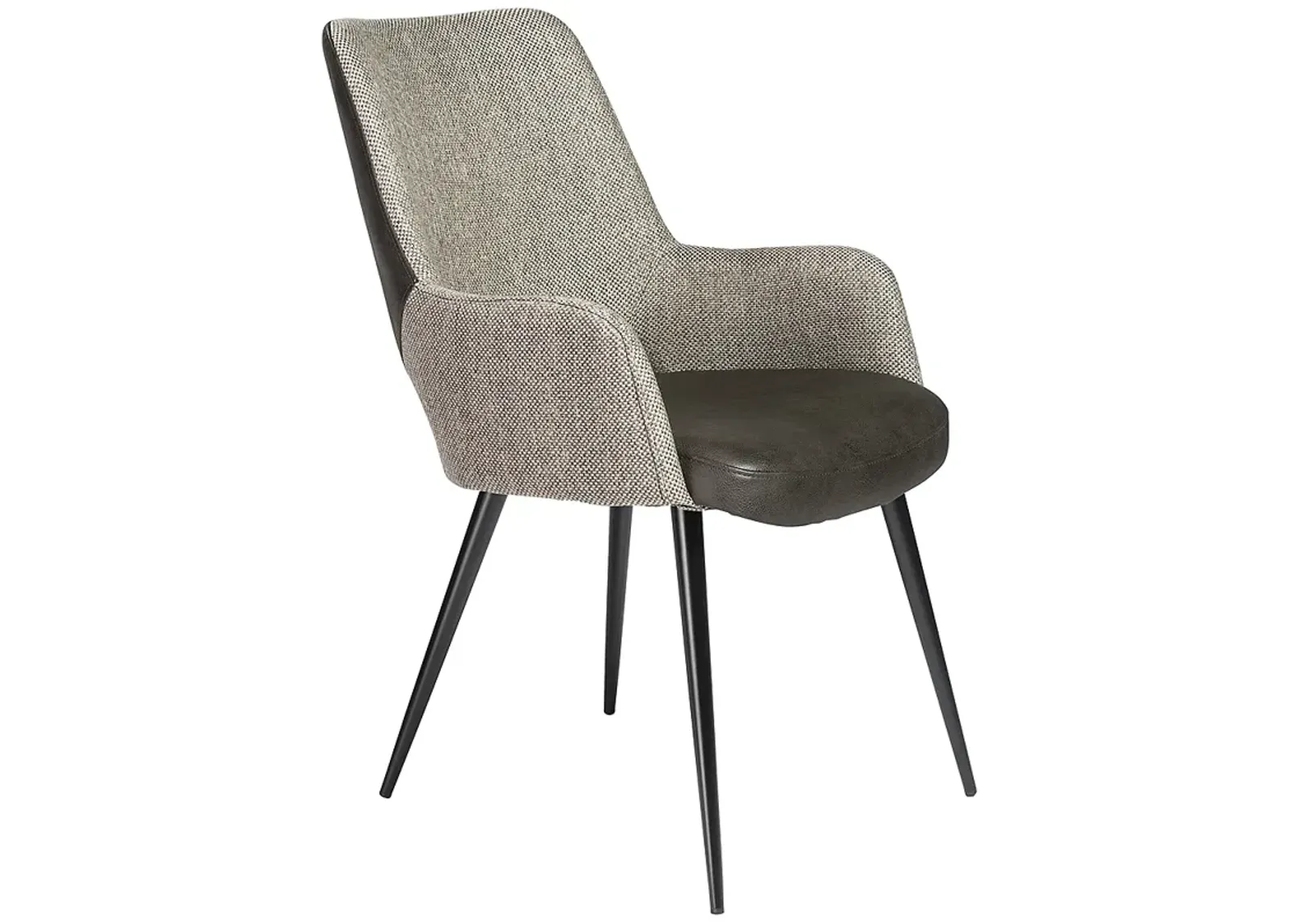 Desi Light Gray Fabric and Dark Gray Faux Leather Armchair