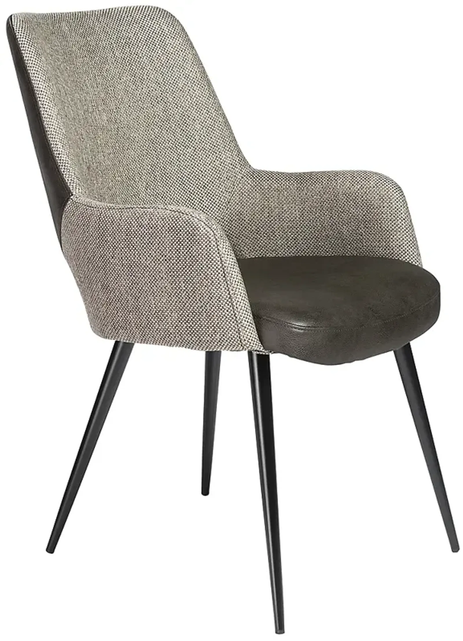 Desi Light Gray Fabric and Dark Gray Faux Leather Armchair