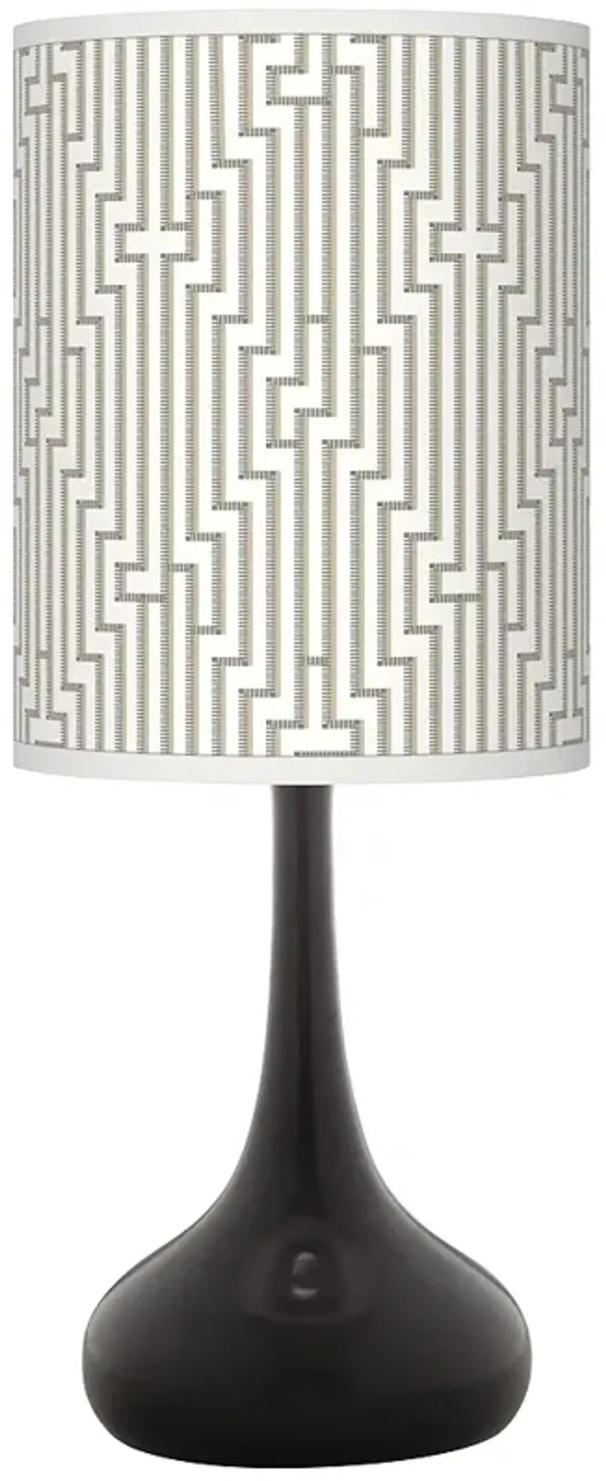 Diamond Maze Giclee Black Droplet Table Lamp