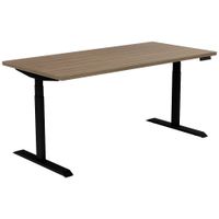 Braeden 48"W Teak Black Adjustable Stand-Up Desk with USB