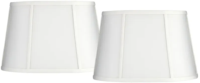 Racetrack White Set of 2 Oval Shades 9/12x12/15x10 (Spider)