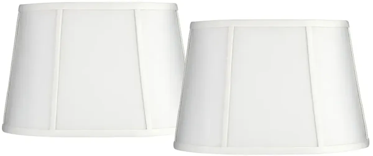 Racetrack White Set of 2 Oval Shades 9/12x12/15x10 (Spider)