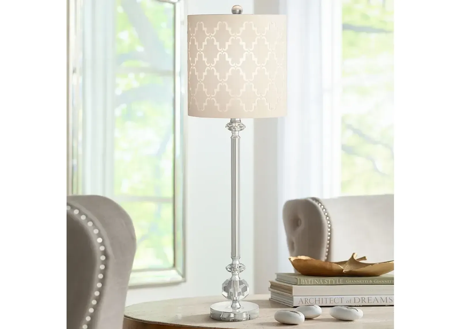 Vienna Full Spectrum Samantha 32" Crystal Column Table Lamp