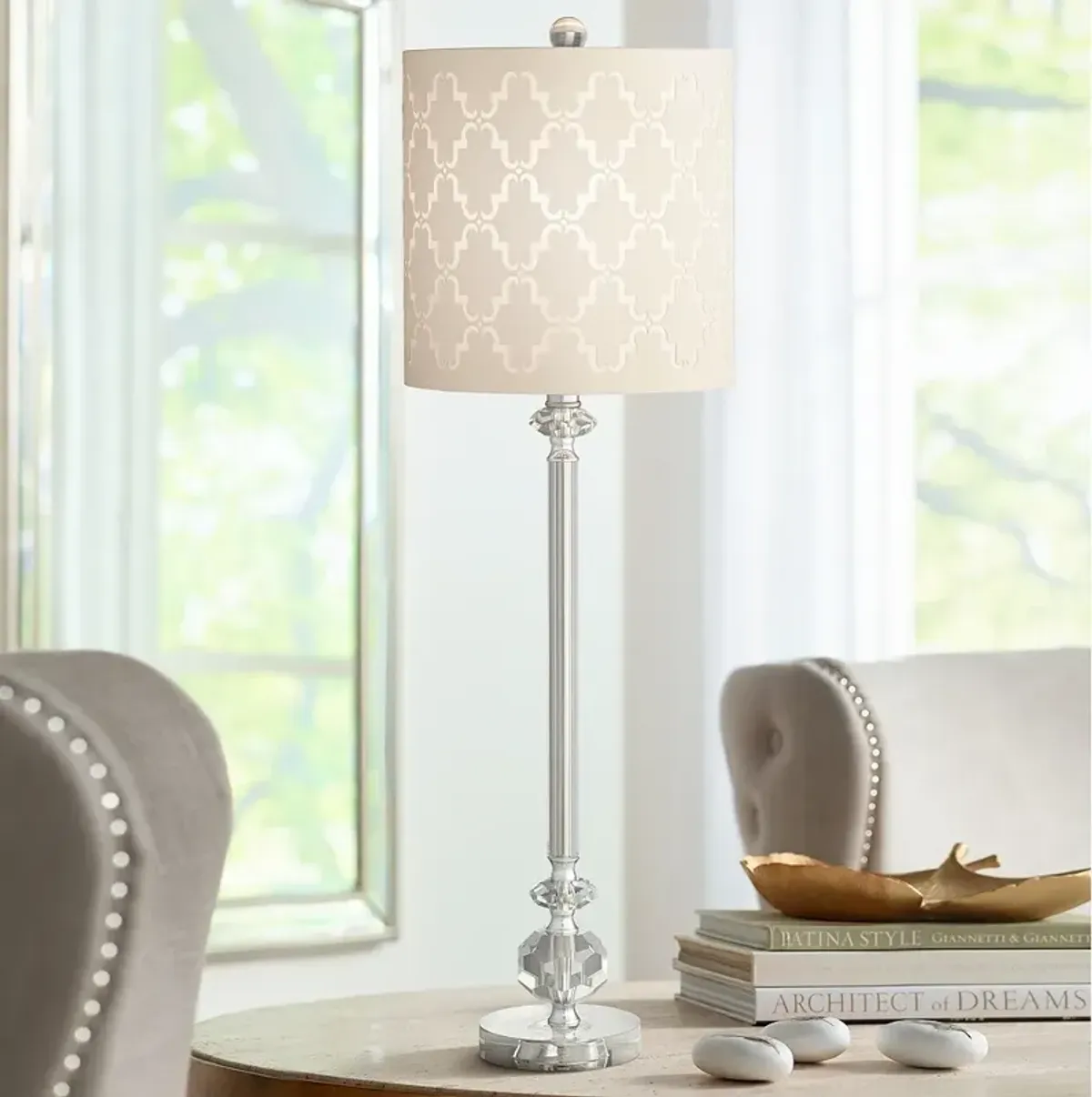 Vienna Full Spectrum Samantha 32" Crystal Column Table Lamp