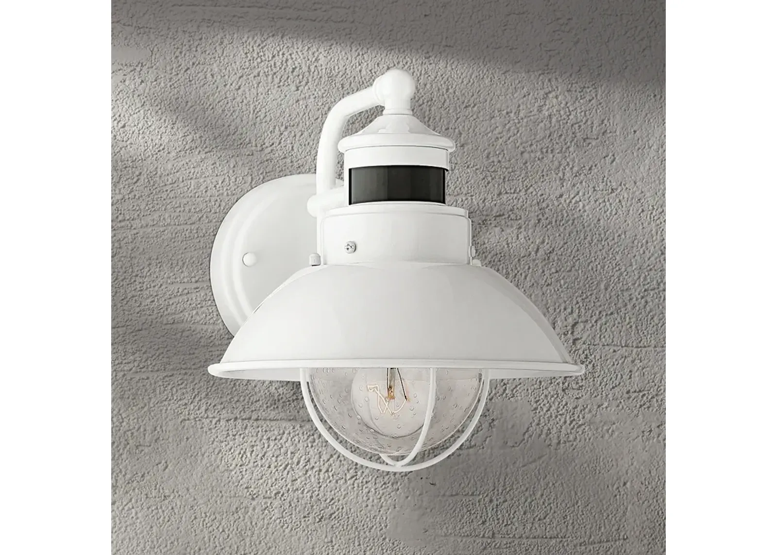 Oberlin 9" White Dusk to Dawn Motion Sensor Outdoor Light