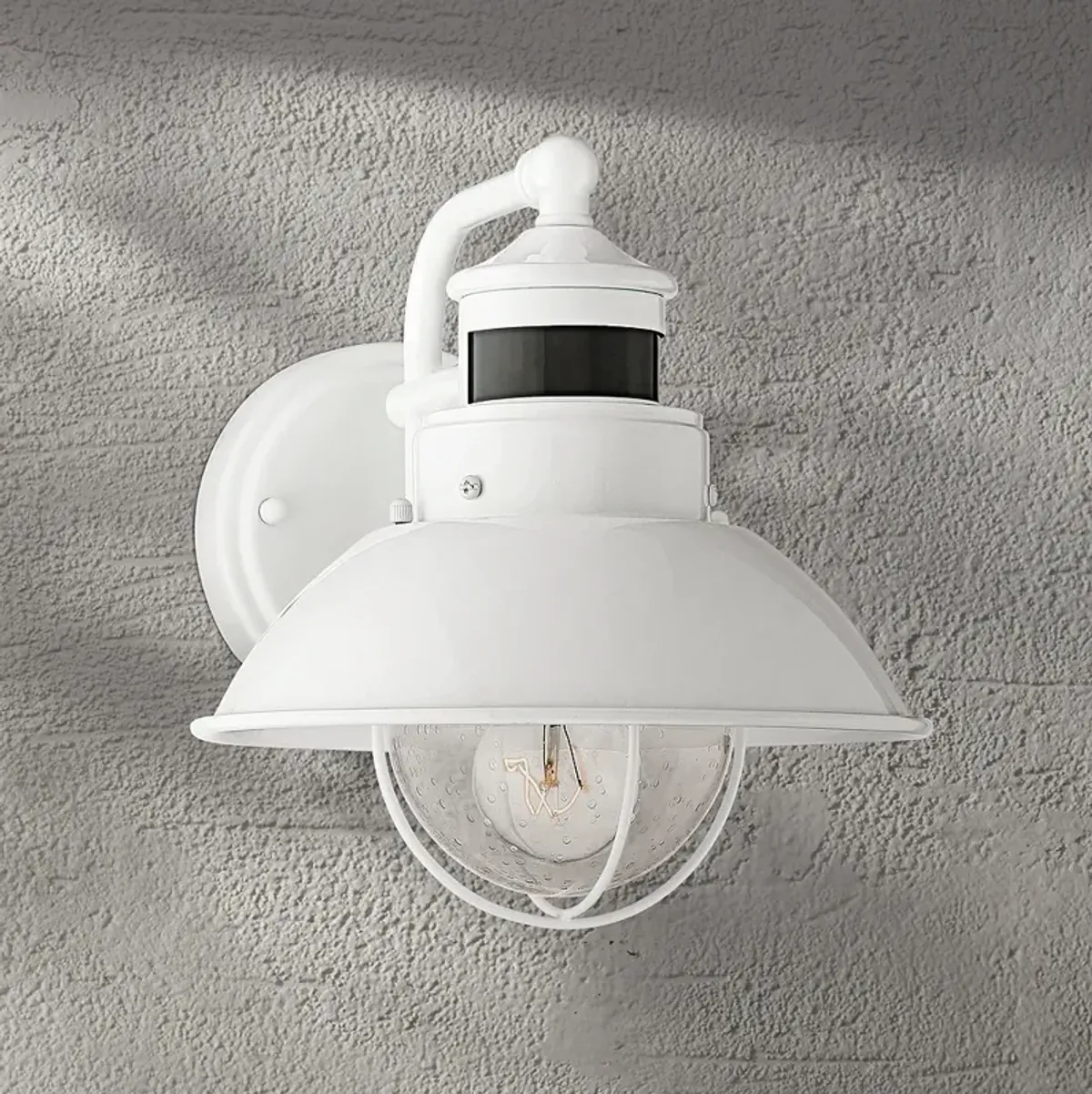 Oberlin 9" White Dusk to Dawn Motion Sensor Outdoor Light