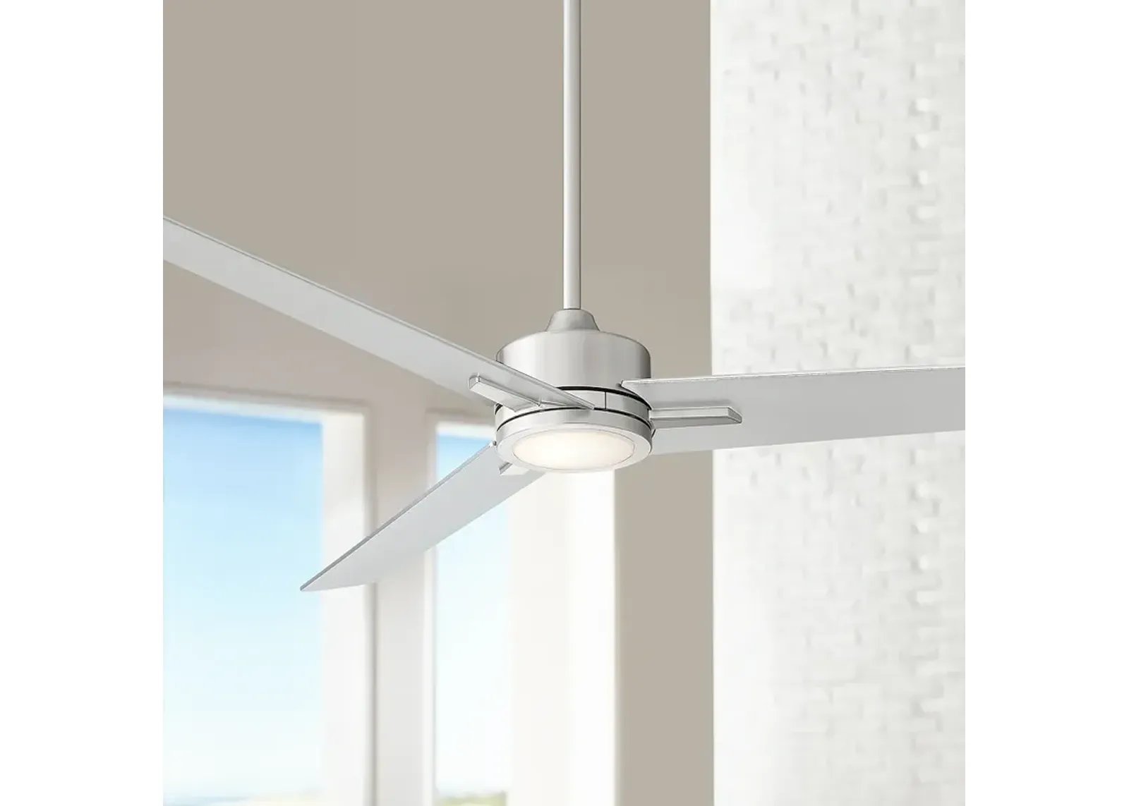 60" Monte Largo Brushed Nickel LED Ceiling Fan with Remote Control