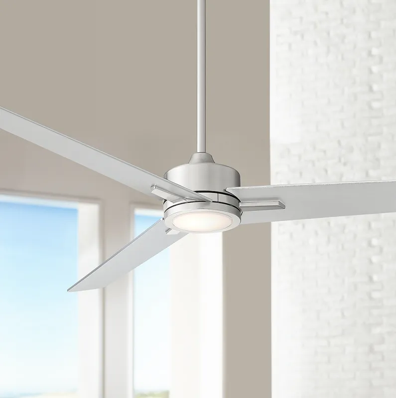60" Monte Largo Brushed Nickel LED Ceiling Fan with Remote Control