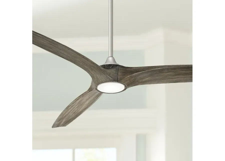 60" Casa Vieja Padera LED Damp Brushed Nickel Ceiling Fan with Remote