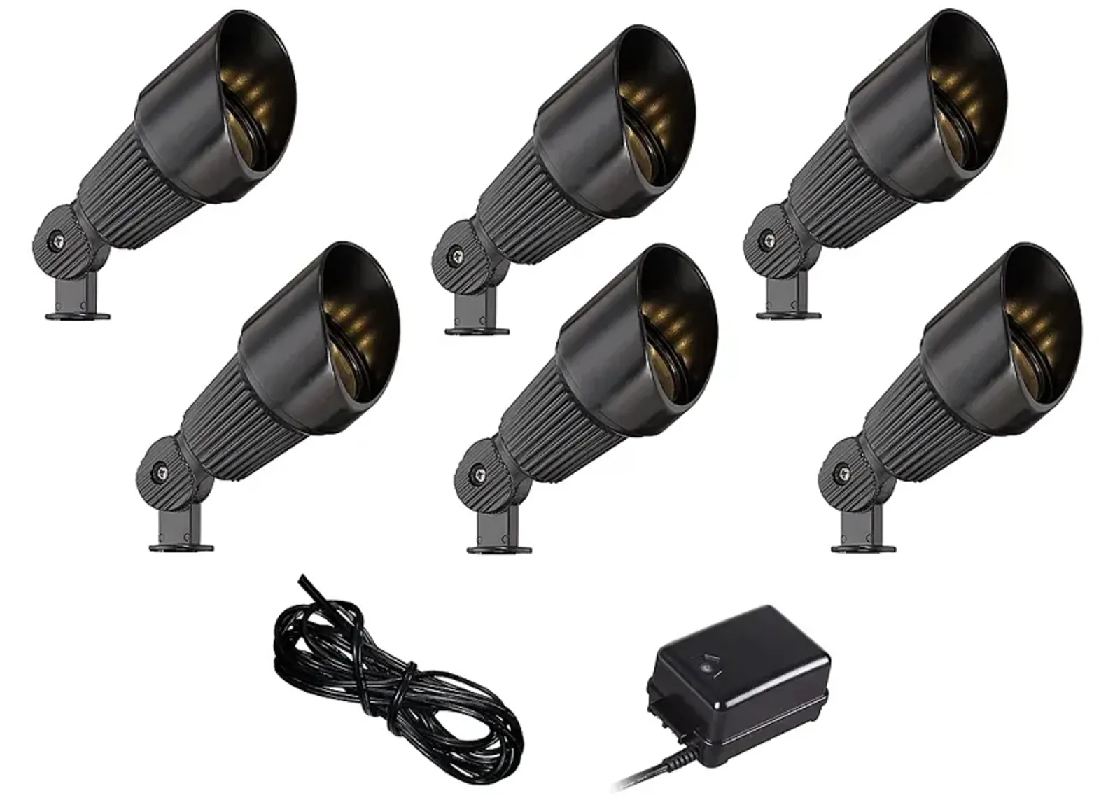 Black Spotlight 8-Piece LED Landscape Set with 50-Feet Cable