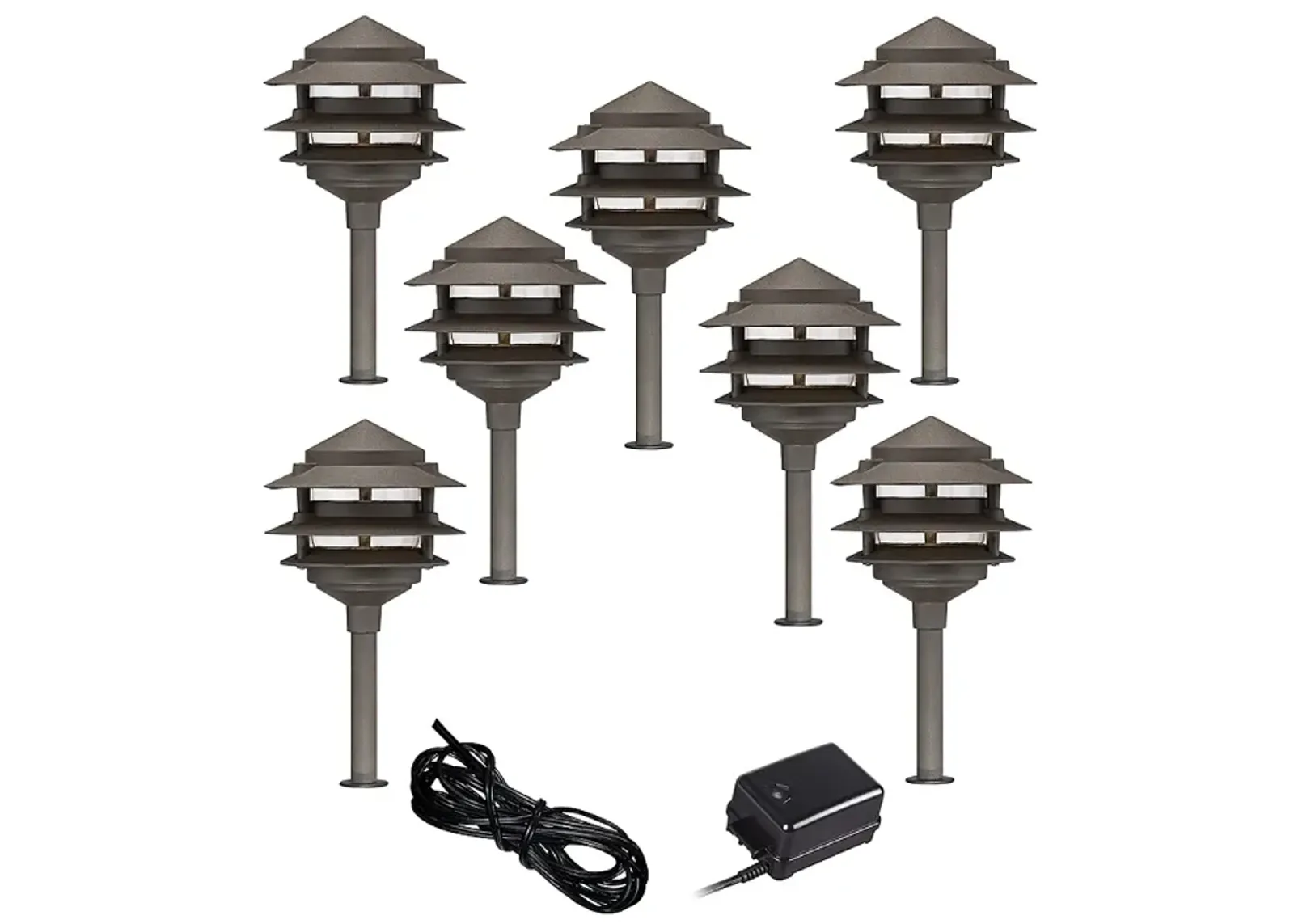 Pagoda Complete Outdoor 9-Piece LED Landscape Lighting Set