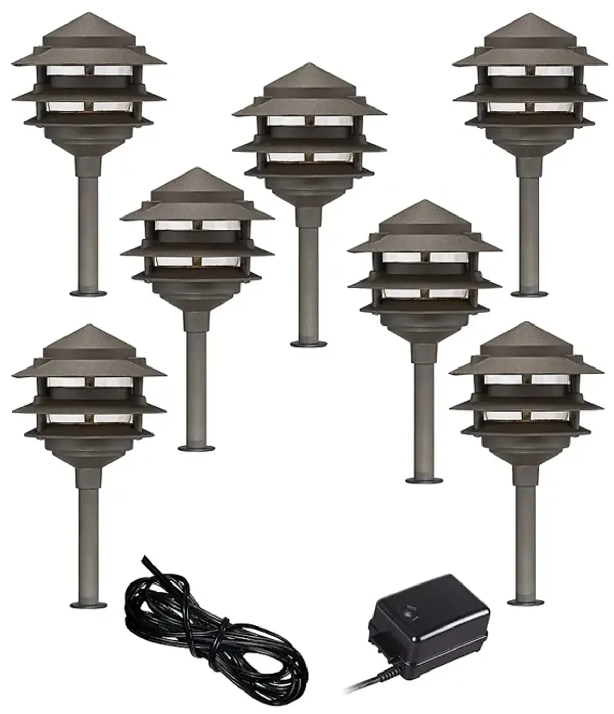 Pagoda Complete Outdoor 9-Piece LED Landscape Lighting Set