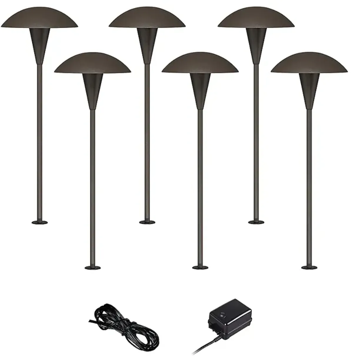 Mushroom Bronze 8-Piece Outdoor LED Landscape Lighting Set