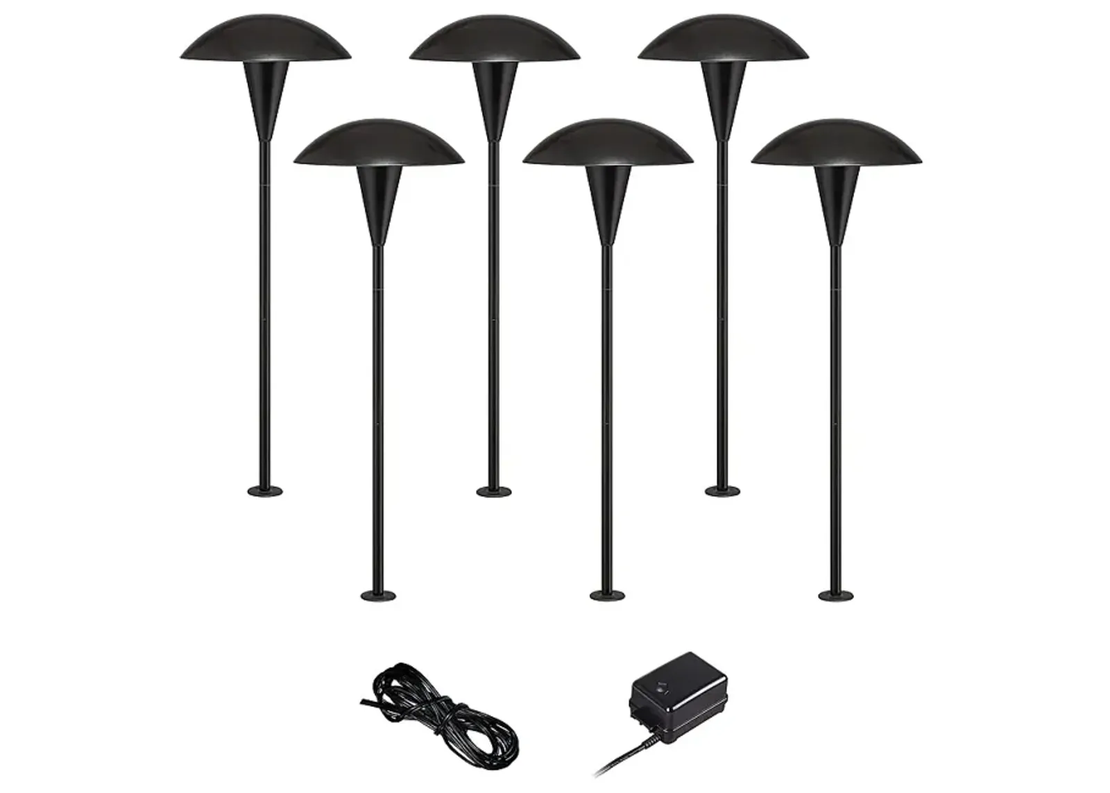 Mushroom Black 8-Piece Outdoor LED Landscape Lighting Set