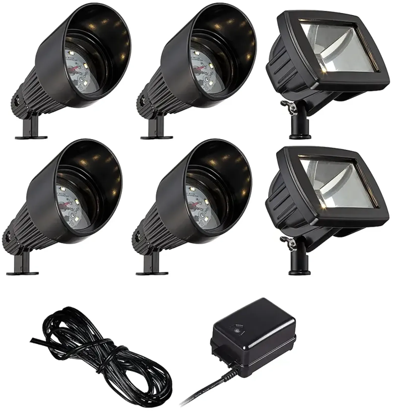 Black LED Bronze Spot and Path Light Landscape Kit