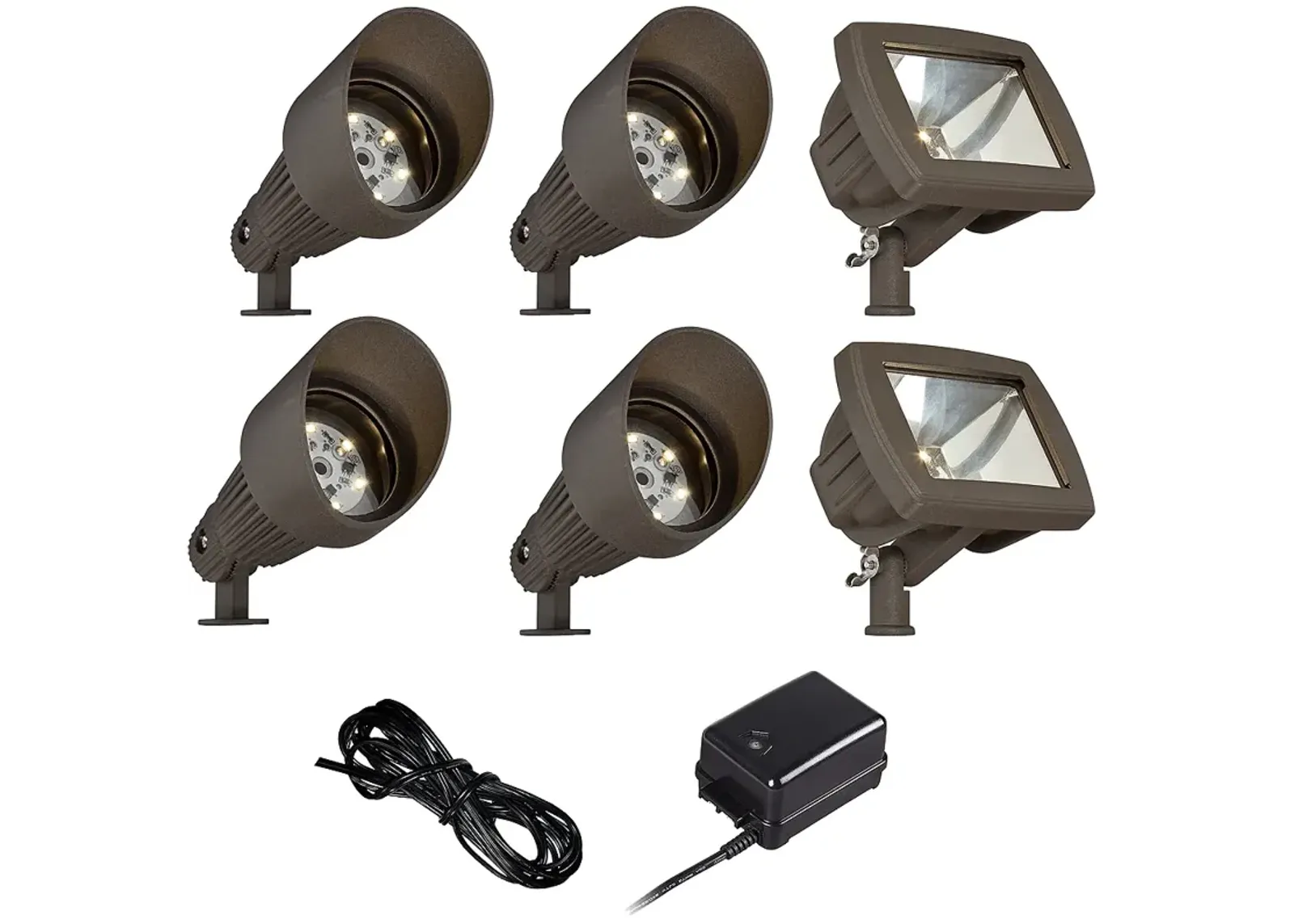 Bronze LED Spot and Path Light Landscape Kit