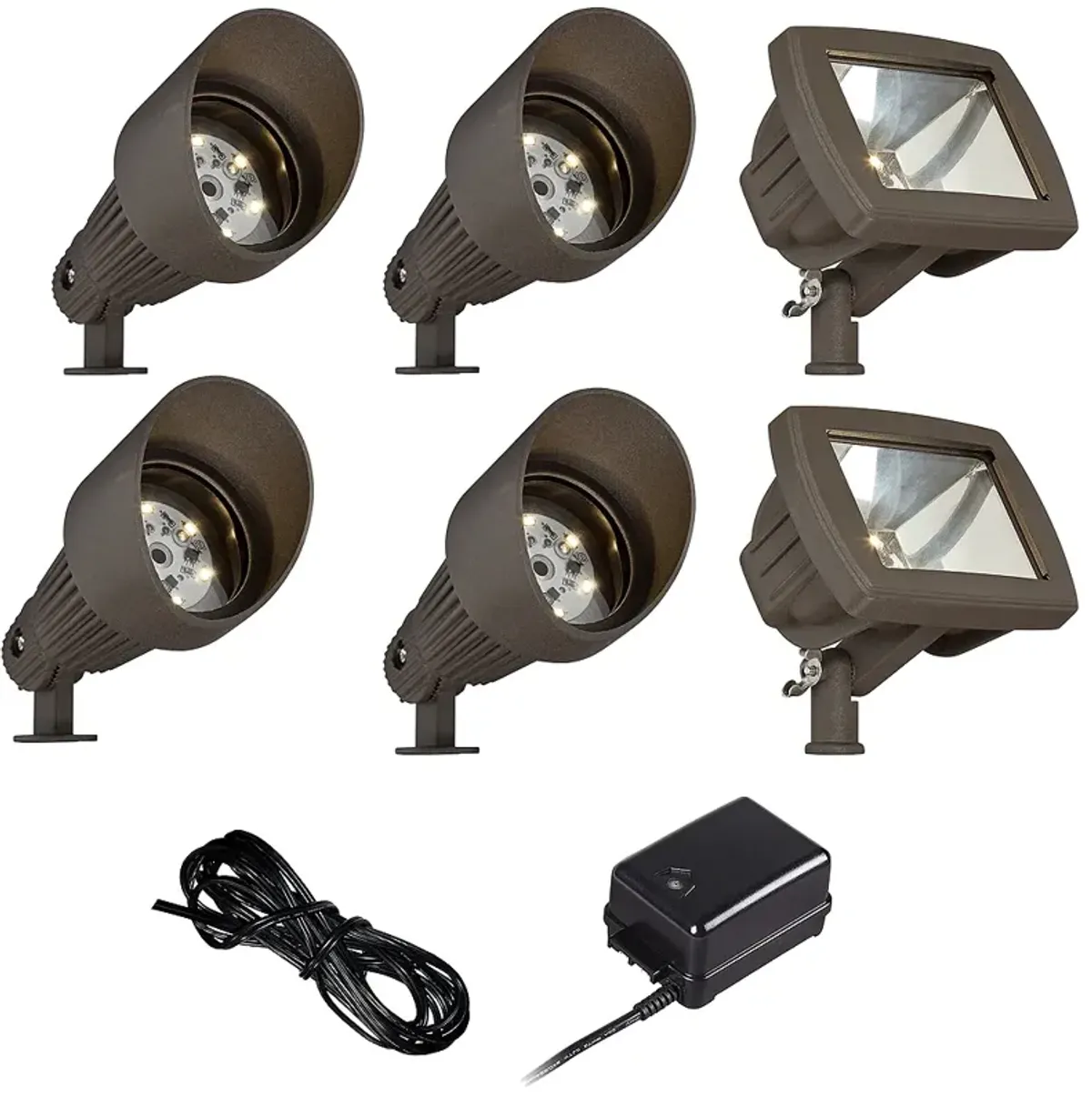 Bronze LED Spot and Path Light Landscape Kit