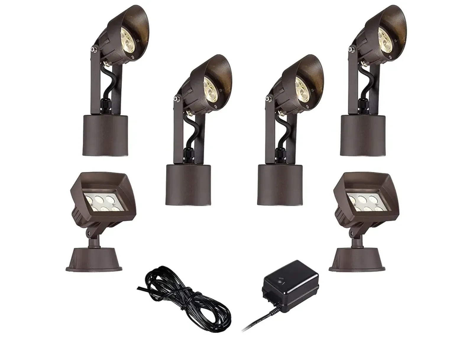 Bronze LED Spot and Flood Light Complete Landscape Kit