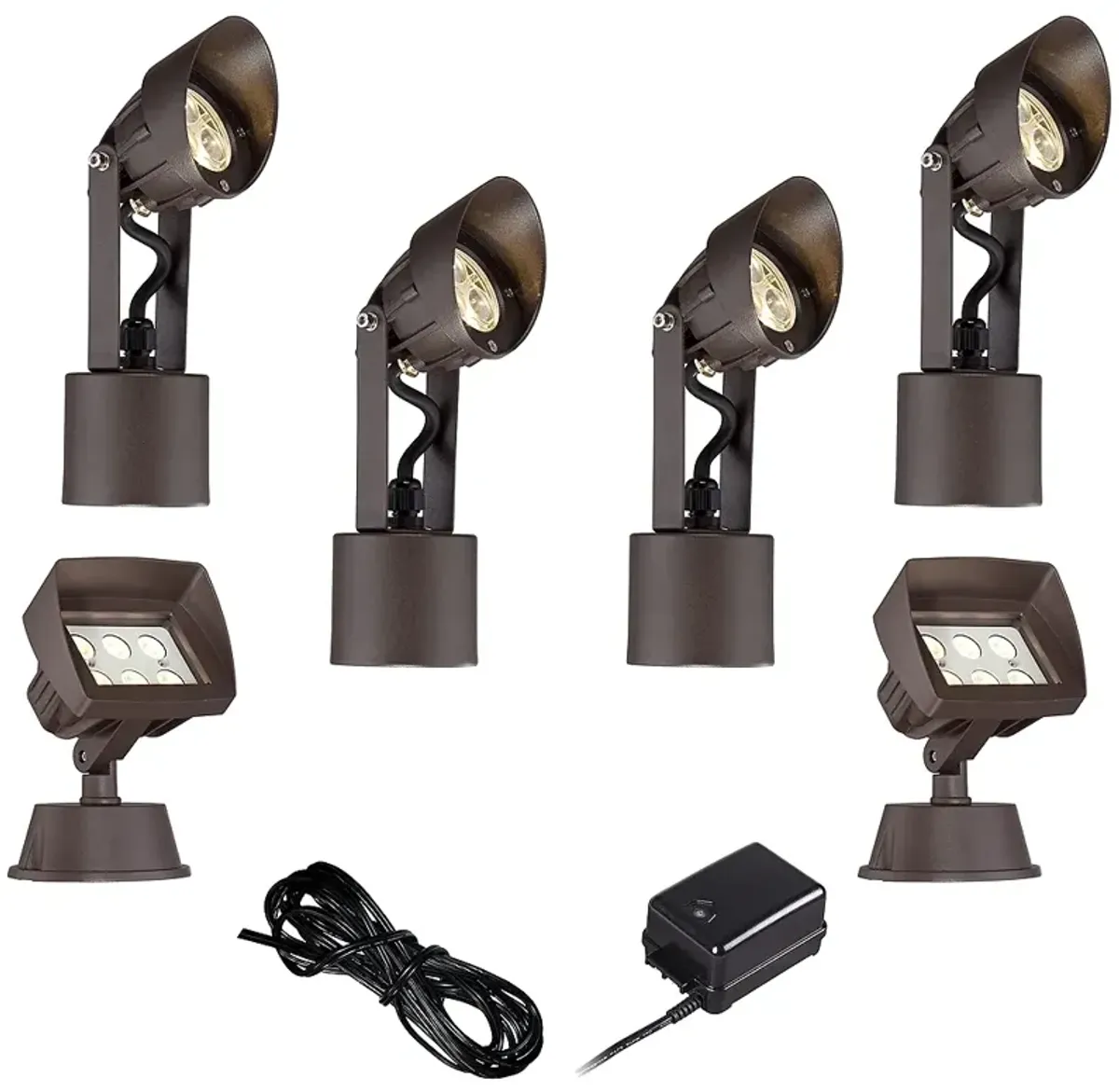 Bronze LED Spot and Flood Light Complete Landscape Kit