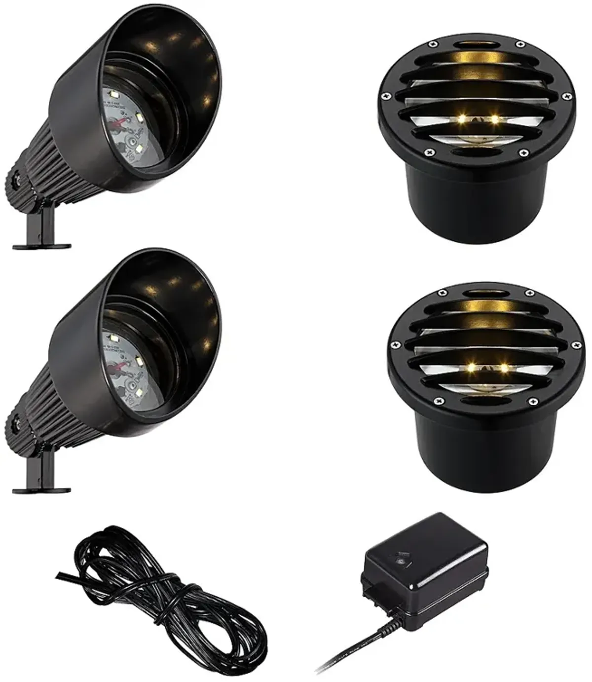 Black LED Spot and Large In-Ground Complete Landscape Kit