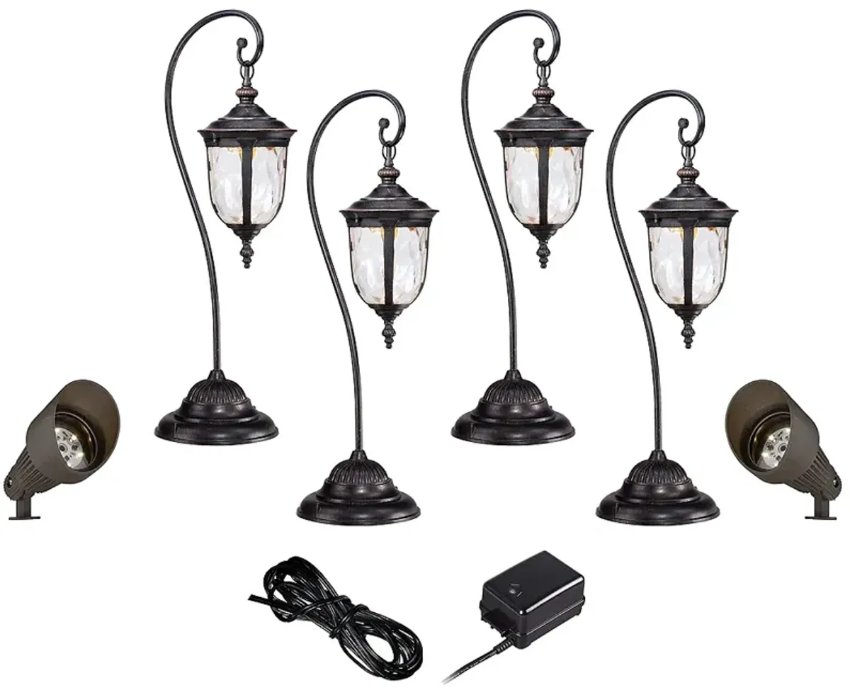 John Timberland Bellagio Bronze 8-Piece LED Landscape Light Kit Set