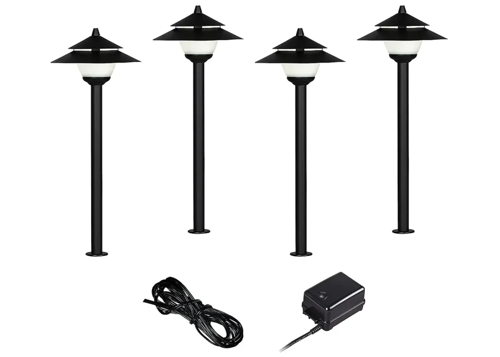 Pagoda Style LED Landscape Light Set of 4 with Transformer