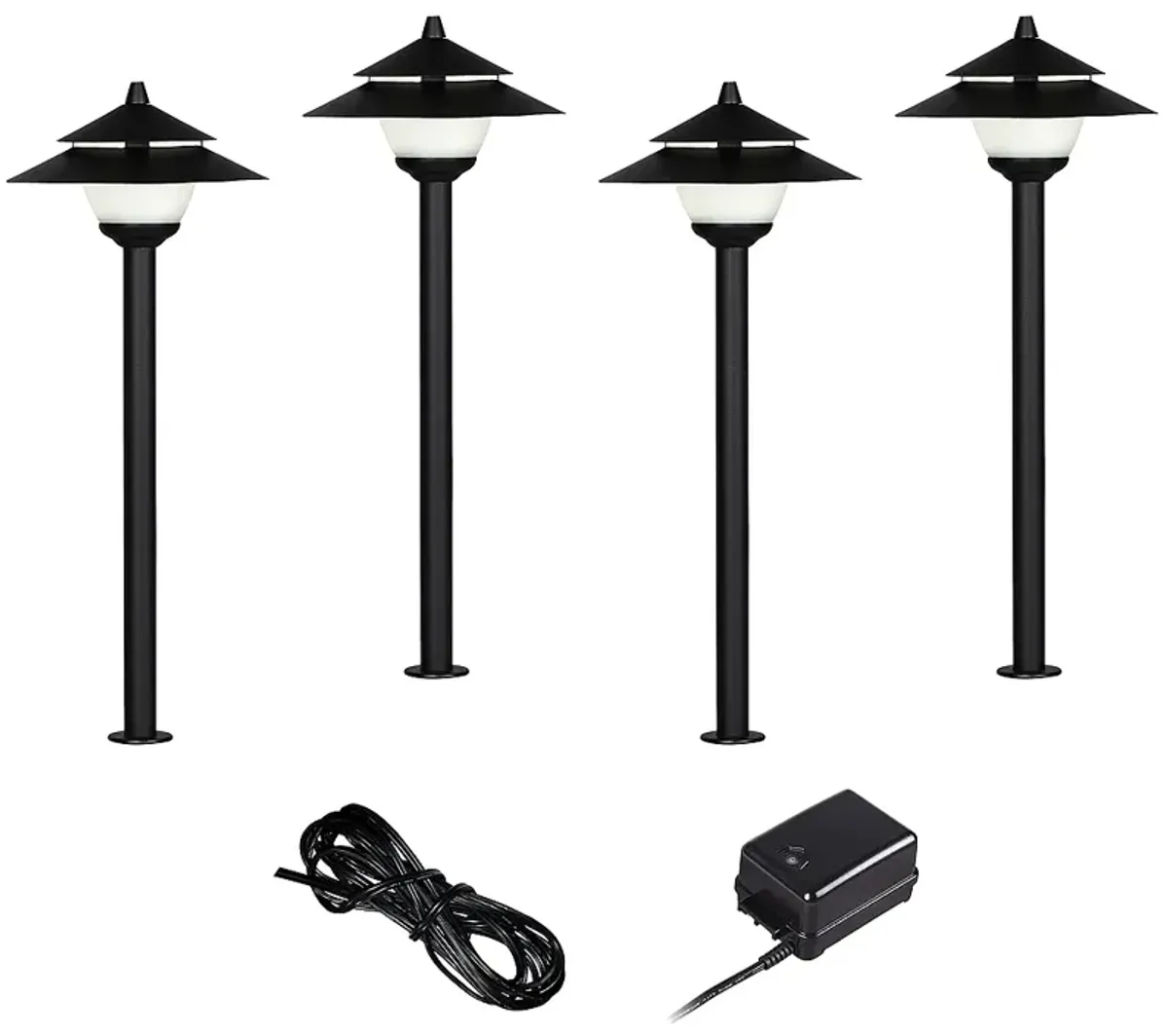 Pagoda Style LED Landscape Light Set of 4 with Transformer