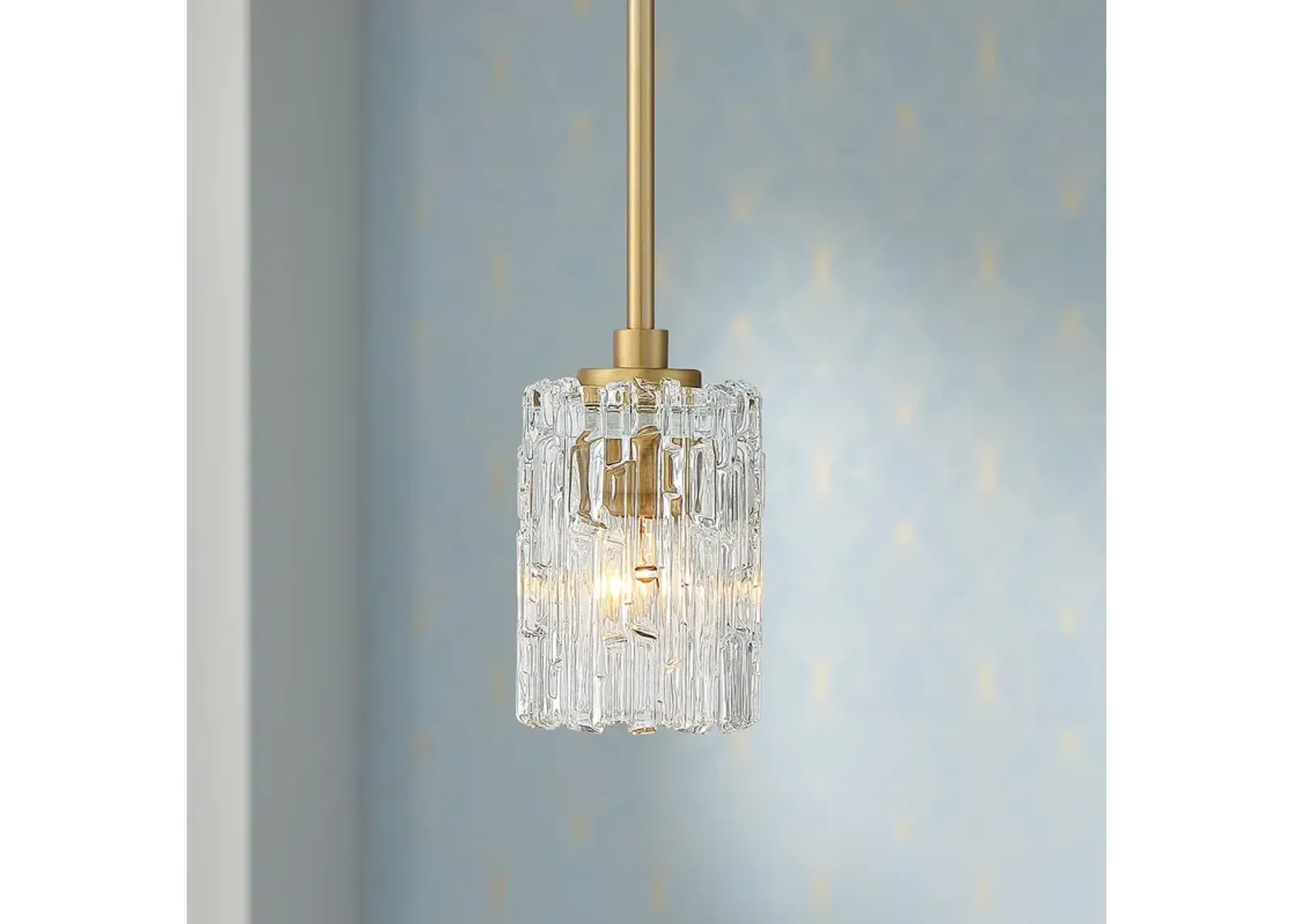 Possini Euro Icelight 4 1/4" Wide Warm Brass Mini Pendant