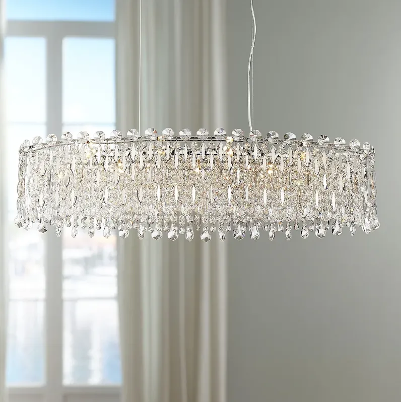 Possini Euro Alyssa 36 1/2" Wide Crystal LED Oval Pendant Chandelier