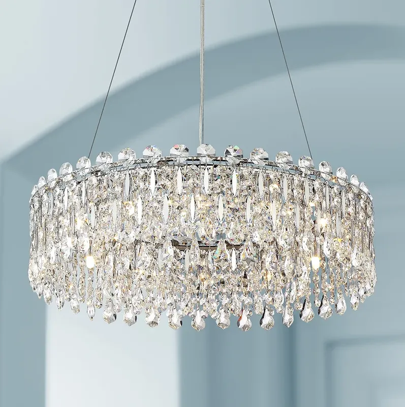 Possini Euro Alyssa 23 1/2" Wide Chrome and Crystal LED Pendant Light