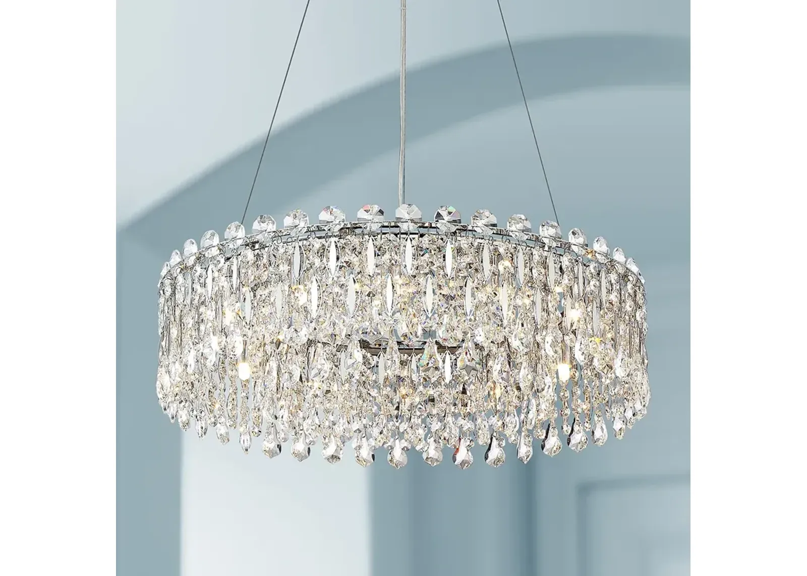 Possini Euro Alyssa 23 1/2" Wide Chrome and Crystal LED Pendant Light