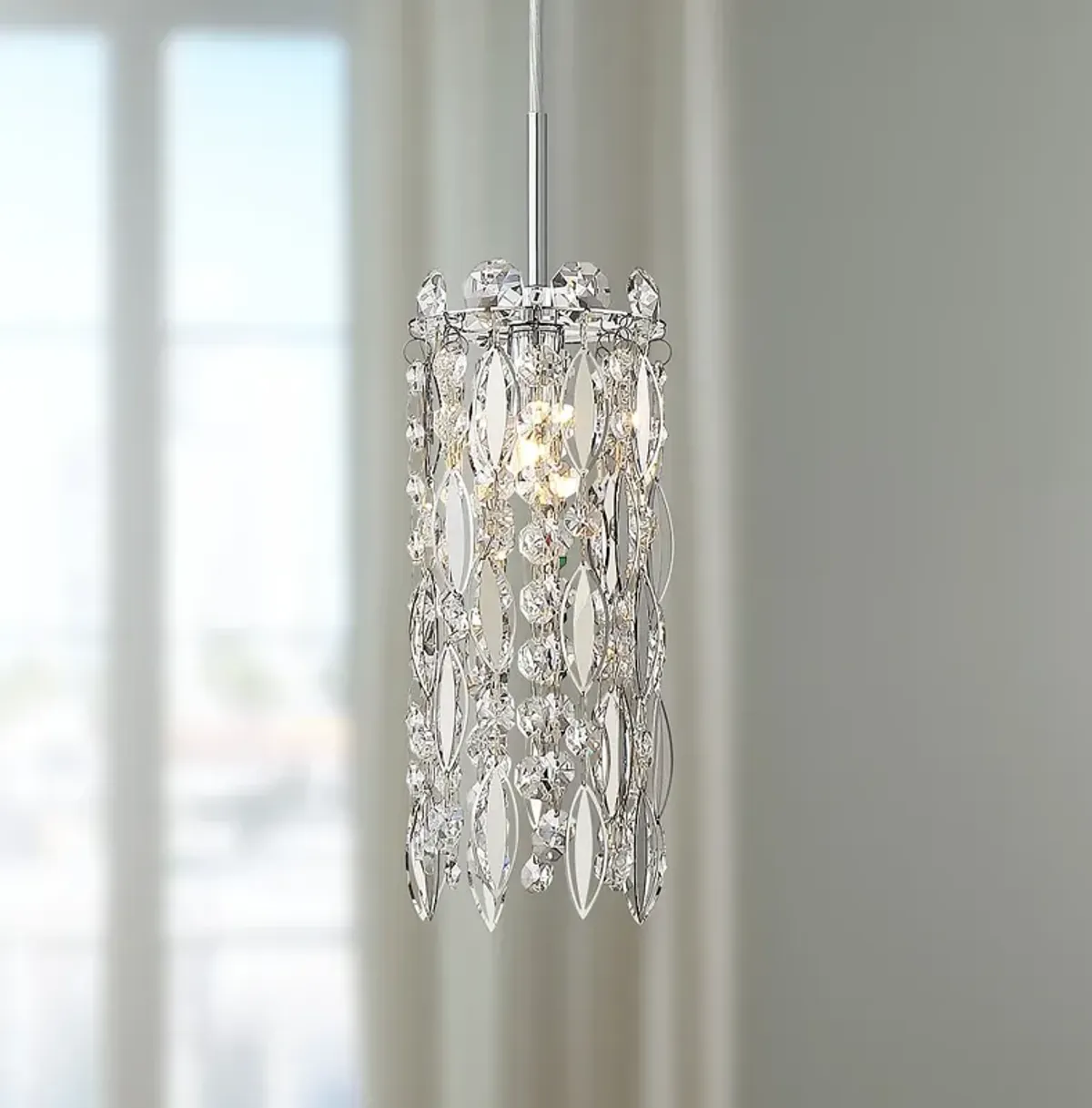 Possini Euro Alyssa 4" Wide Chrome and Crystal LED Mini Pendant Light