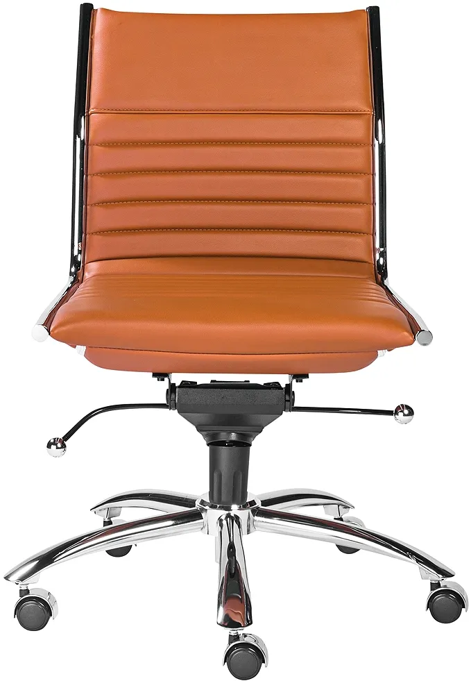 White Leatherette low-Back Office Chair by Euro Style 