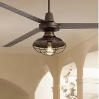 72" Turbina XL Franklin Park Bronze Damp Rated Ceiling Fan with Remote
