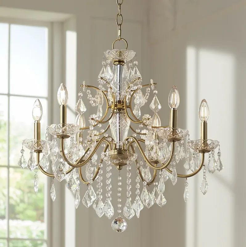 Vienna Full Spectrum DeMallo 26" Gold 6-Light Crystal Chandelier